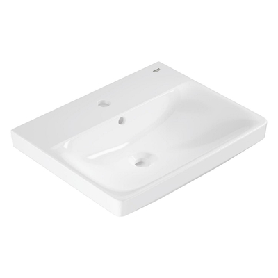 Grohe Euro Weramic Wastafel - vrijhangend - 55x44cm - met kraangat - met overloop - exclusief wandbevestiging - alpine wit