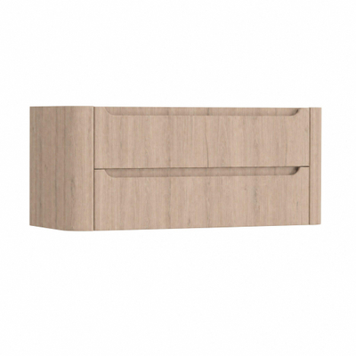 H&R Badmeubelen Juice Wastafelonderkast - 120x45x50cm - afgeronde hoeken - 2 lades - geïntegreerde greep - Rockford oak