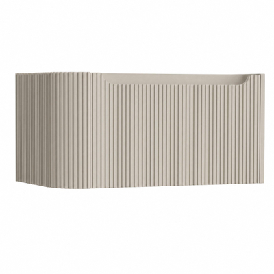 H&R Badmeubelen Juice Wastafelonderkast - 80x45x40cm - linkerhoek afgerond - 3D-front - 1 lade - geïntegreerde greep - beige mat