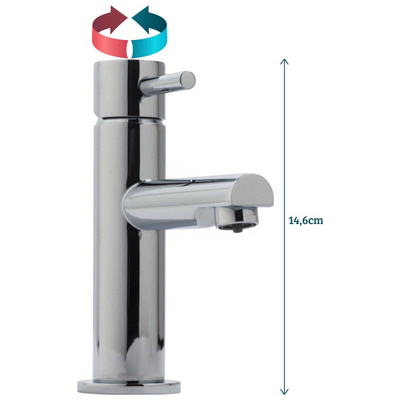 Crosswater Kai Lever wastafelkraan - mini - hoogglans chroom