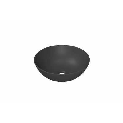 INK Otello Large vasque à poser - 40x40x14cm Posé rond porcelaine - gris minuit mat