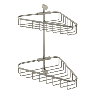 Hotbath Cobber double panier d'angle en fil nickel brossé