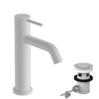 Hansgrohe Tecturis S Mitigeur lavabo - bonde à tirette - coolstart - bec 11.6 cm - blanc mat