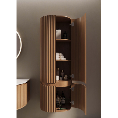 Thebalux Epoque Hoge Kast - 60x40x165cm - 2x ronde deur links - 2x ronde deur rechts - opliggend - Fineer Roquebrun
