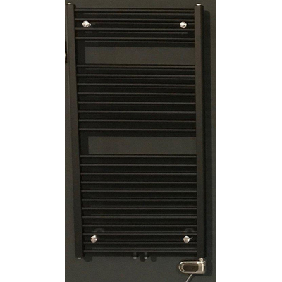Instamat Robina Radiateur sèche-serviettes électrique 149x60cm avec 4 raccordements ½ incl. consoles murales soft noir