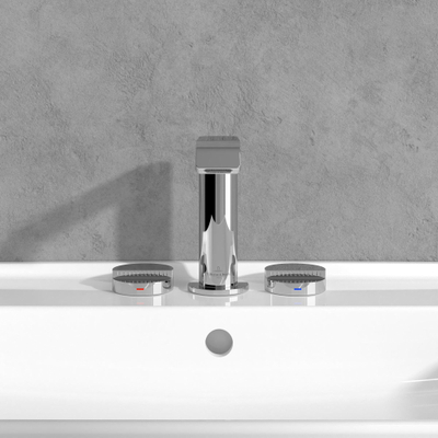 Villeroy & Boch Dawn wastafeluitloop set - zonder pop up afvoergarnituur - wandmontage afbouwdeel - hoogglans chroom