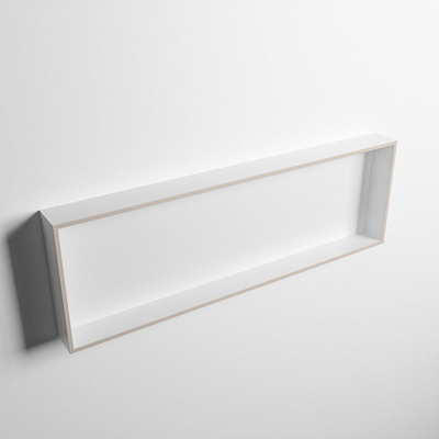 Mondiaz Easy nis 29.5x89.5x8cm voor Inbouw/opbouw 1 open vak Solid surface Talc/Linen