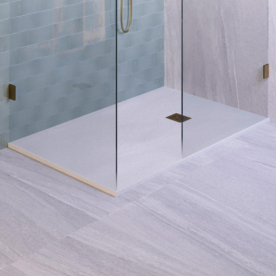 BRAUER Asteroid Douchebak 90x160 incl. antislip en antibacterieel mineraalmarmer mat wit
