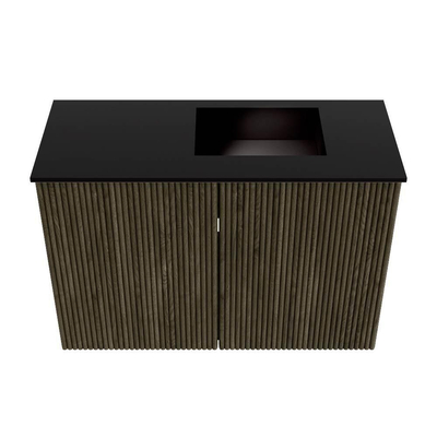Mondiaz JOYA 60cm toiletmeubel - kleur Shadow - Wastafel FAYE positie Rechts Zonder kraangat kleur Urban.