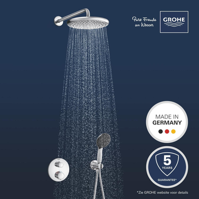 GROHE QuickFix Precision Thermostat Perfect Système de douche encastré - tête de douche Vitalio Start 250 - chrome.