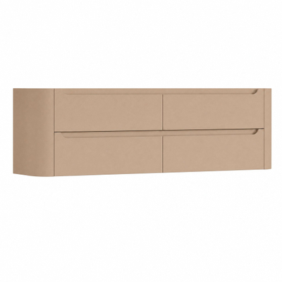 H&R Badmeubelen Juice Wastafelonderkast - 180x45x50cm - afgeronde hoeken - 4 lades - geïntegreerde greep - Peach
