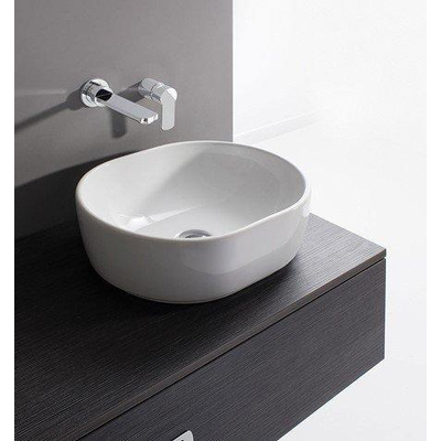 Crosswater Pearl vasque à poser 45x35x15.8cm sans trou de robinetterie sans trop-plein blanc