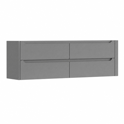 H&R Badmeubelen Juice Wastafelonderkast - 160x45x50cm - rechterhoek afgerond - 4 lades - geïntegreerde greep - stone grey mat