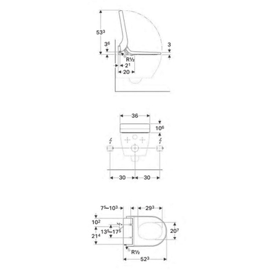 Geberit AquaClean Tuma Zitting - comfort zitting - onderdouche - glans wit