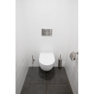 Geberit Inbouwreservoir UP320 met QeramiQ metal bedieningsplaat - dualflush - rechthoekige knoppen - metaal RVS