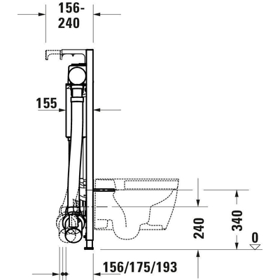 Duravit Durasystem Inbouwreservoir - voor Sensowash - 115x50cm - met geurafzuiging - met hygiënespoeling - wit