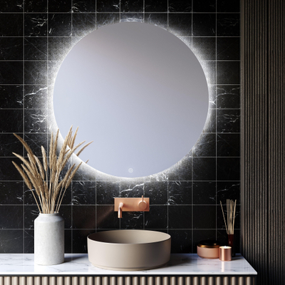Hotbath cobber miroir 80cm, éclairage et chauffage du miroir inclus