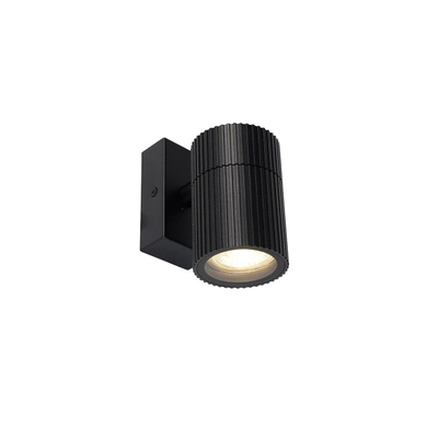 QAZQA Vigo Wandlamp - 1 lamp - 6.3cm - IP44 - Rond - Zwart