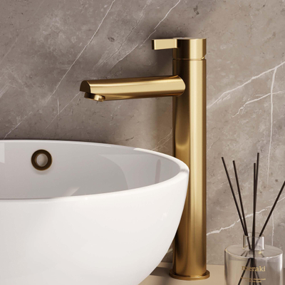 Brauer Gold - Édition Ensemble de robinet mélangeur à poser - haut - modèle E PVD - or brossé