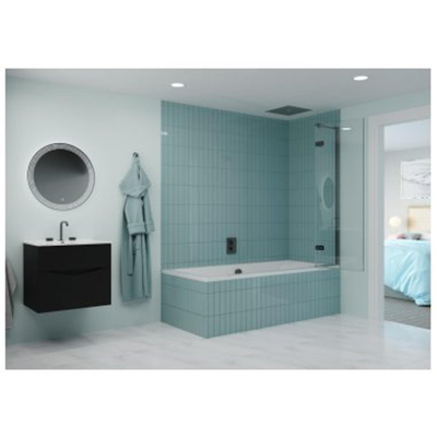 Crosswater Optix 10 Badwand - 90x150cm - rechts - slate gunmetal (antraciet)
