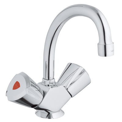GROHE Costa Trend wastafelkraan - opbouw - met draaibare uitloop - met trekwaste - chroom