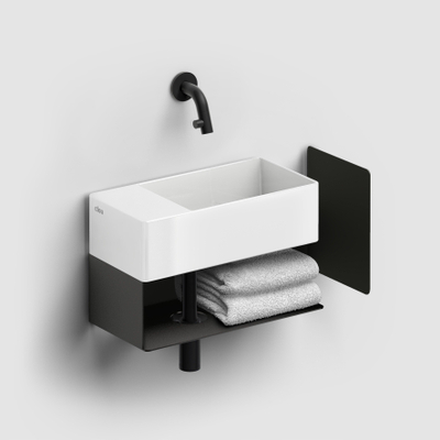 Clou New Flush lave-mains 35x18cm inclus ensemble de vidage sans trou de robinet Céramique Blanc