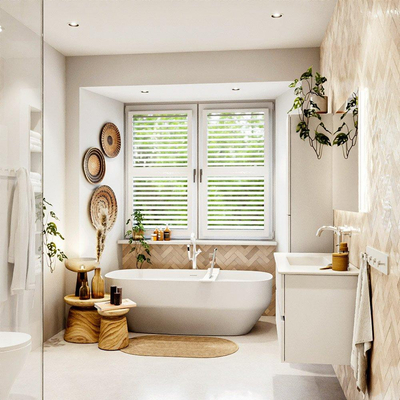 MONDIAZ VICA 100cm meuble sous lavabo Talc 2 tiroirs. Lavabo DENIA centre 1 trou de robinet, couleur Blanc Brillant.