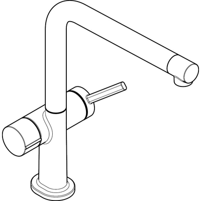 Hansgrohe Talis M54 ééngreeps keukenmengkraan 270 stopkraan voor vaatwasser Brushed Black Chrome