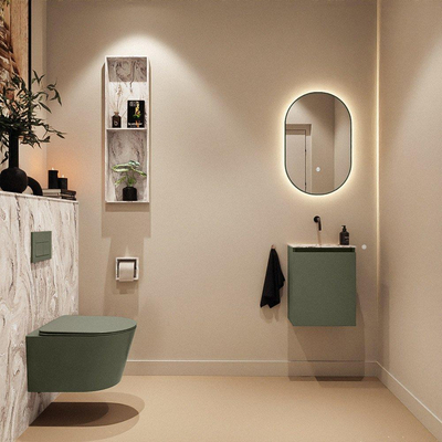 MONDIAZ TURE-DLUX 40cm toiletmeubel Army. EDEN wastafel Glace positie midden. Zonder kraangat.