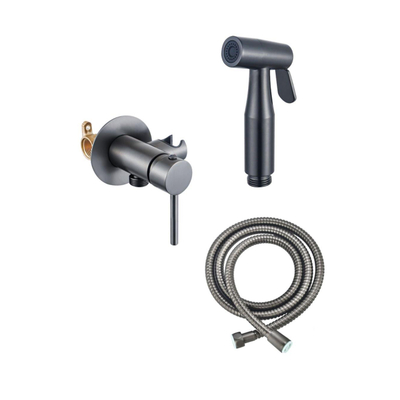 Fortifura Calvi Mitigeur Bidetset - support de douchette - flexible de douche 100cm - douchette bidet - gunmetal