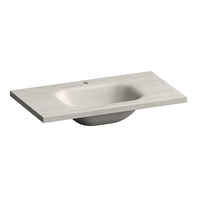 BRAUER Dune Medium Lavabo - 80cm - 1 vasque - 1 trou de robinet - pierre frittée - Ivory Travertin