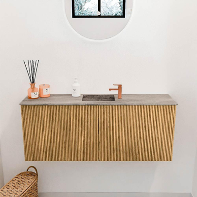 Mondiaz JOYA-DLUX 100cm toiletmeubel - kleur Oak - Wastafel FAYE positie Midden 1 kraangat kleur Oza.