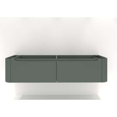 H&R badmeubelen Juice Wastafelonderkast - 180x45x40cm - afgeronde hoeken - 2 lades - geïntegreerde greep - petrol mat