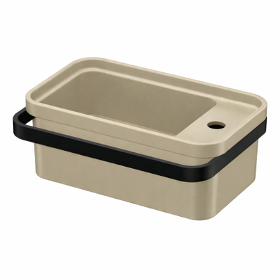 FugaFlow Eccellente Pietra Ensemble de fontaine – 45x27 cm – 1 trou de robinet – céramique – porte-serviettes – beige mat