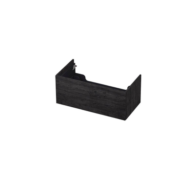 INK Wastafelonderkast - 90x45x37.6cm - 1 lade - push to open - met recht opdekfront - MFC - Houtskool eiken