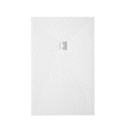 FugaFlow Eccelente Anto receveur de douche - 120x180cm - antidérapant - antibactérien - marbre minéral - rectangulaire - blanc mat
