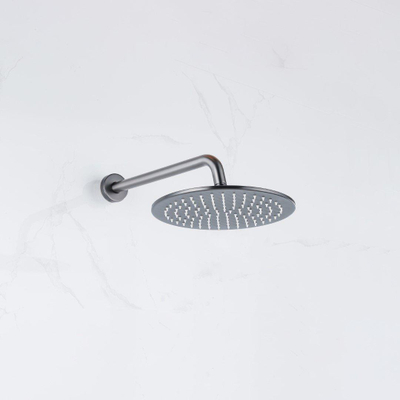 FugaFlow Eccelente Acces Douche de tête - 30cm - ronde - bras mural 35cm - Gunmetal PVD brossé