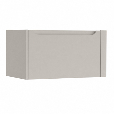 H&R Badmeubelen Juice Meuble sous vasque - 80x45x40cm - angle droit arrondi - 1 tiroir - poignée intégrée - beige mat