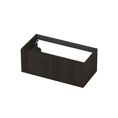 INK Meuble sous lavabo - 90x45x40cm - 1 tiroir - poignées en applique - fraisage vertical - MDF - Matt intens black