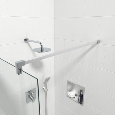 Van Marcke Douche à l'italienne 90x200cm verre de sécurité bande satinée anti-calcaire chrome