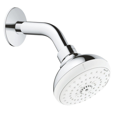 GROHE Tempesta 100 Pomme de douche - 10cm - 3 types de jets - montage mural - chrome/blanc