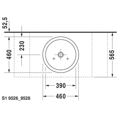 Duravit Philippe Starck opbouwwastafel zonder kraangat zonder overloop 46cm wit