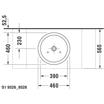 Duravit Starck 1 - opbouw wastafel - 46cm - zonder kraangat - zonder overloop - glans wit