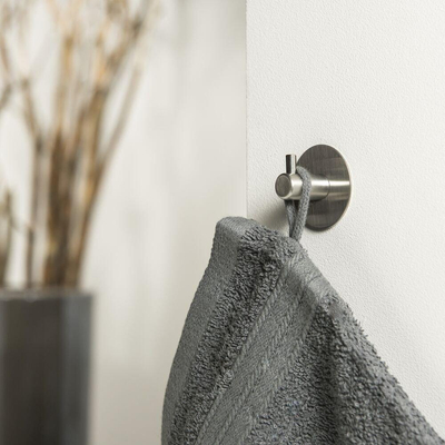 Tiger Rhino Ensemble de crochets - rond - 4 pièces - autocollant - inox brossé