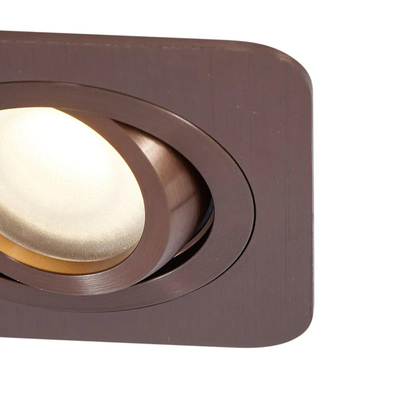 QAZQA Alberto Ensemble de spots encastrés - 1 spot - 9x11.2cm - y compris lampe LED dimmable - IP44 - Carré - Bronze