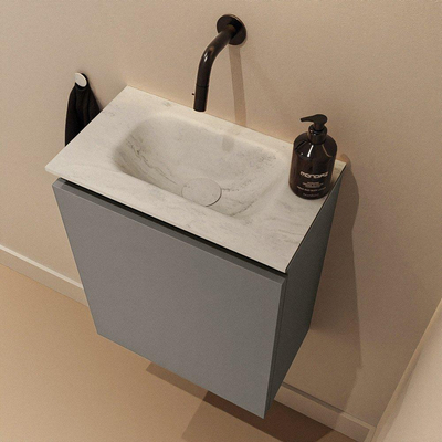 MONDIAZ TURE-DLUX Toiletmeubel - 40cm - Smoke - EDEN - wastafel Opalo - positie midden - Zonder kraangat