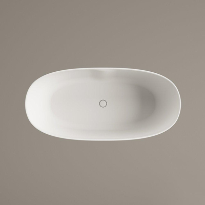Zeza Element Vrijstaand Bad - 160x75x60cm - solid surface - mat wit OUTLETSTORE