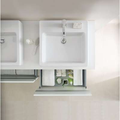 Duravit Vero lavabo à poser dessous rectifié avec fixation 50x47cm avec trou de robinet et trop-plein blanc