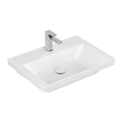 Villeroy & Boch Subway 3.0 meubelwastafel - 65x47x16.5cm Rechthoek - 1 kraangat - zonder overloopgat Ceramic - White Alpine (glans wit)