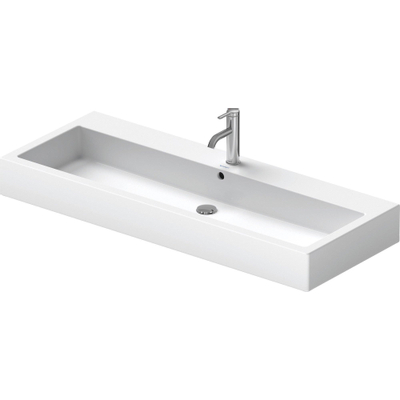 Duravit Vero Lavabo 120xcm avec trou pour robinetterie et trop plein avec Wondergliss Blanc